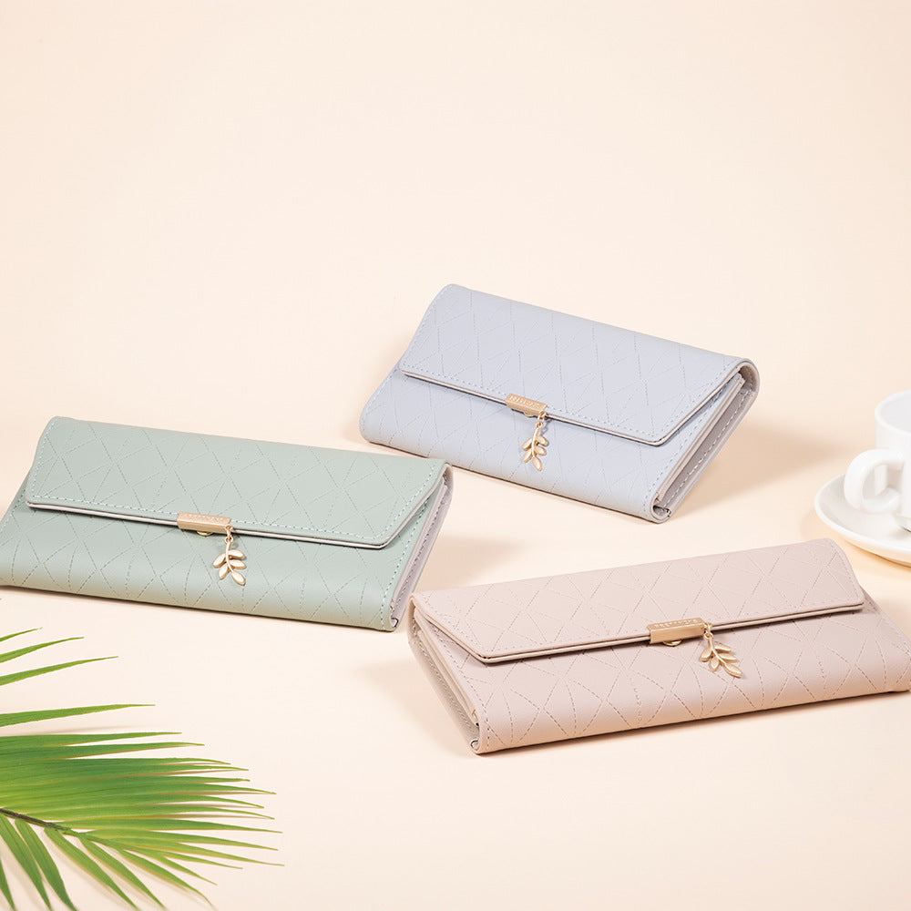 Women's Long Folding Fresh Design Large Capacity Ladies Wallets