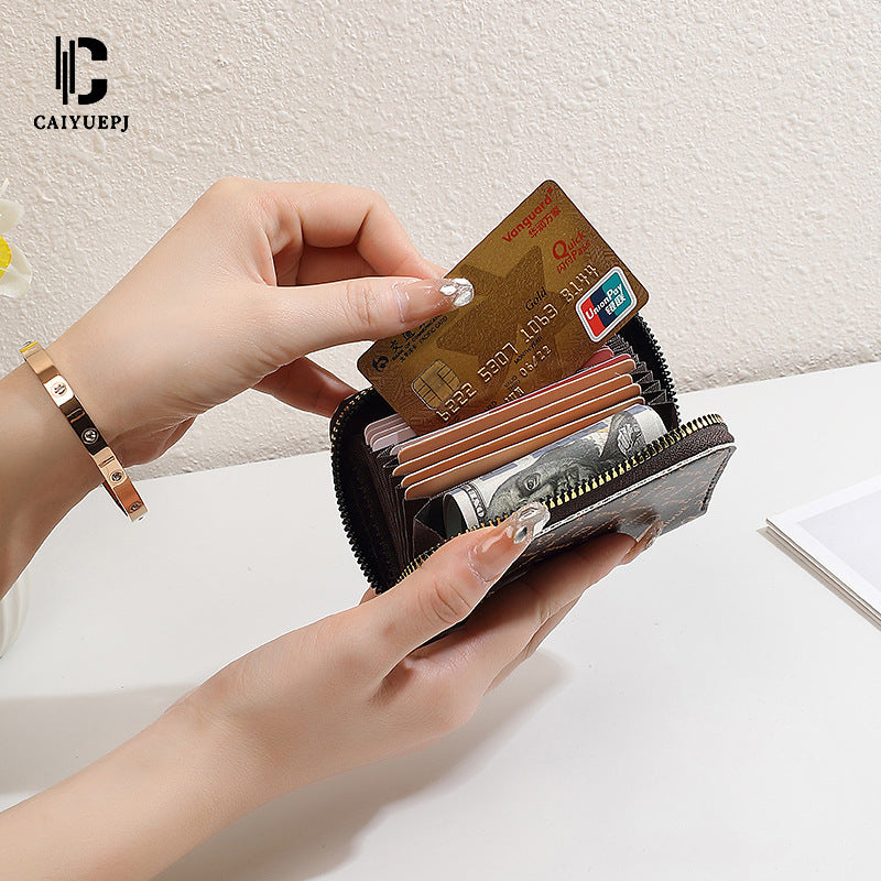 Women's Zipper Access Cover Advanced Sense Large Capacity Card Holder