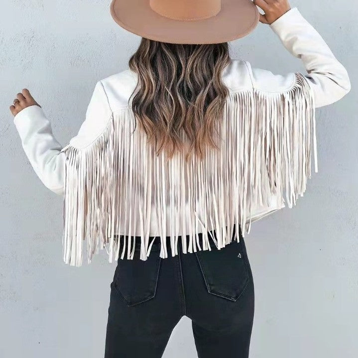 Women's Autumn Slim Long Sleeve Tassel For Coats