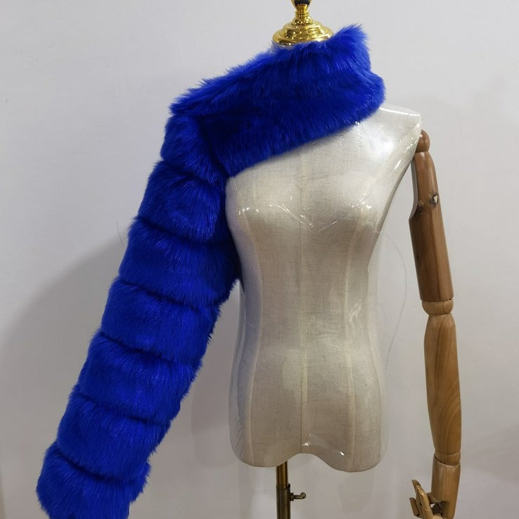 Women's Fur Fox Shawl Imitation Long Sleeve Coats