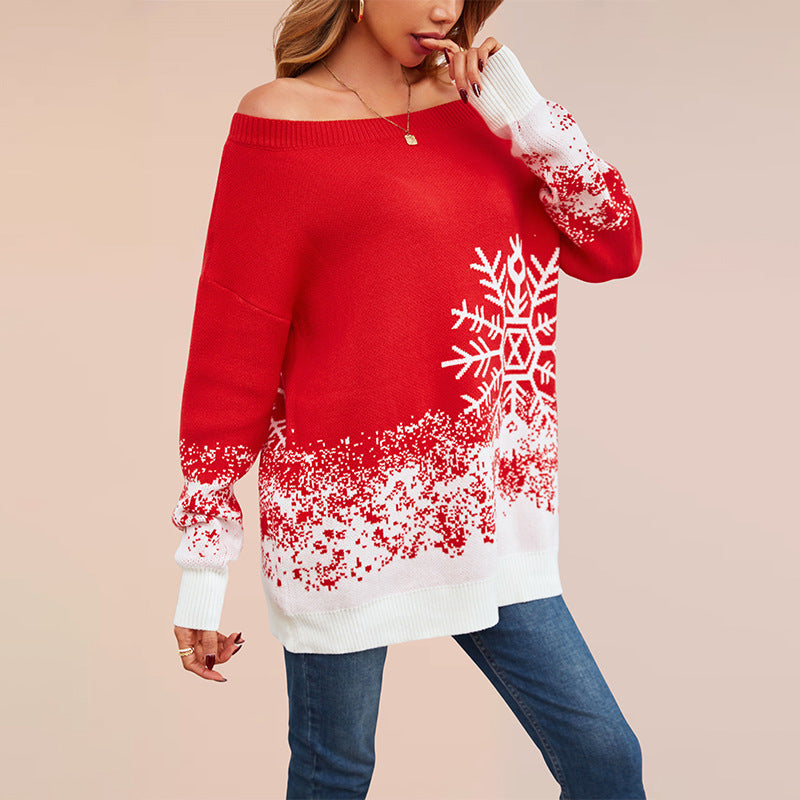 Women's Charming Little Snowflake Christmas Casual Sweaters