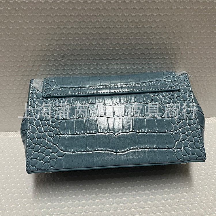 Snake Pattern Underarm Baguette Patent Leather Glossy Bags