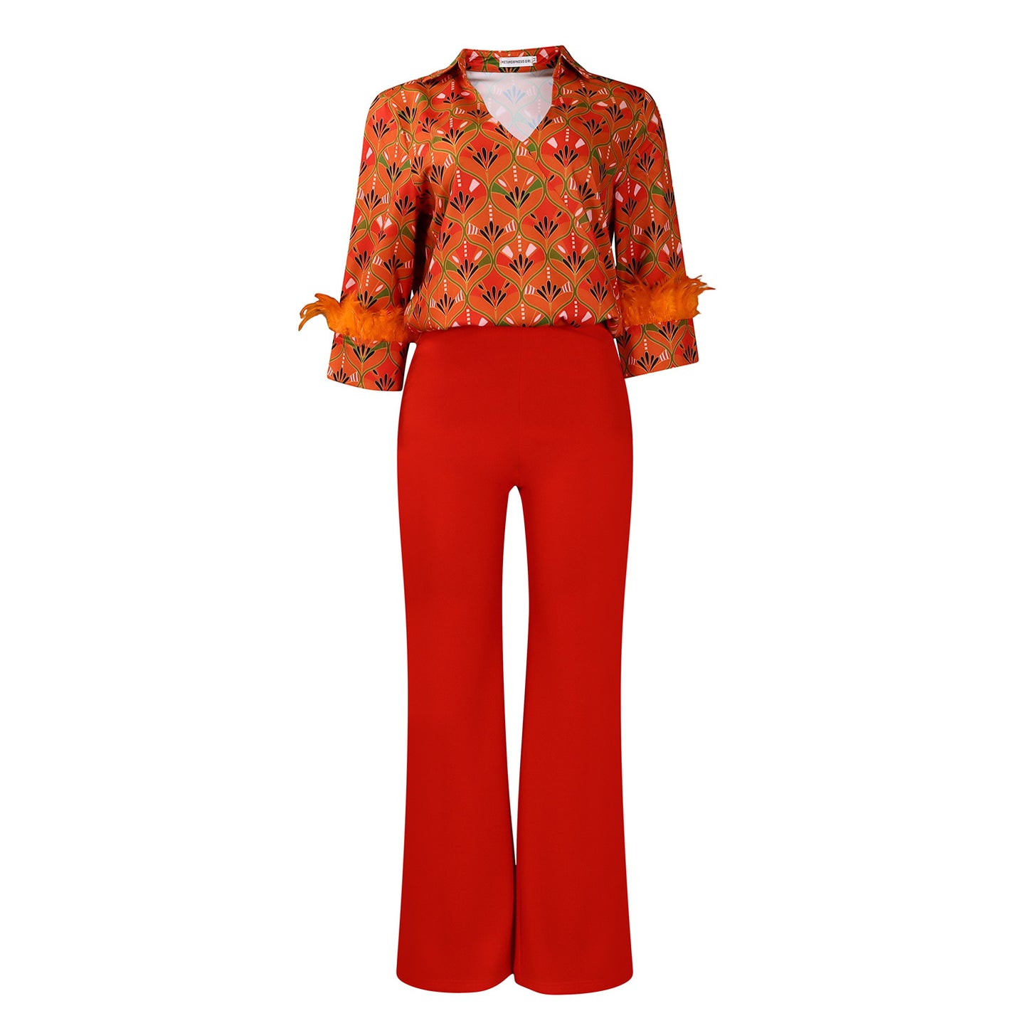Women's Printed Shirt Wide Leg Two-piece African Suits