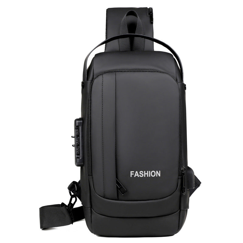 Men's Popular Password Trendy Cool Motorcycle Men's Chest Bags