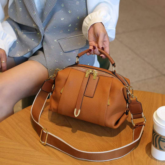 Women's Boston Pillow Genuine Leather Soft Western Shoulder Bags