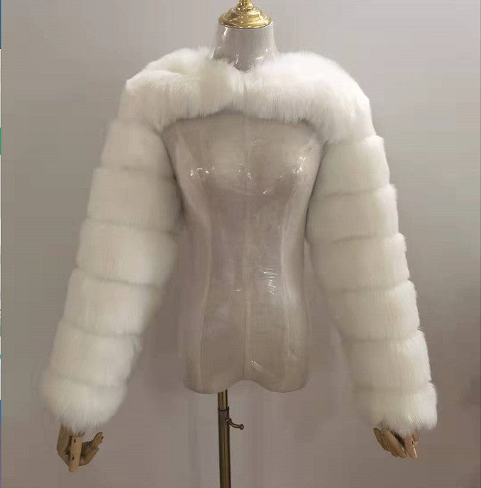 Women's Fur Fox Fashion Faux Shawl Coats