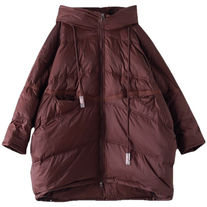 Women's Loose Large White Duck Down Profile Jackets