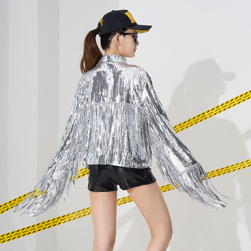 Fashion Adult Sequin Tassel Nightclub Bar Coats