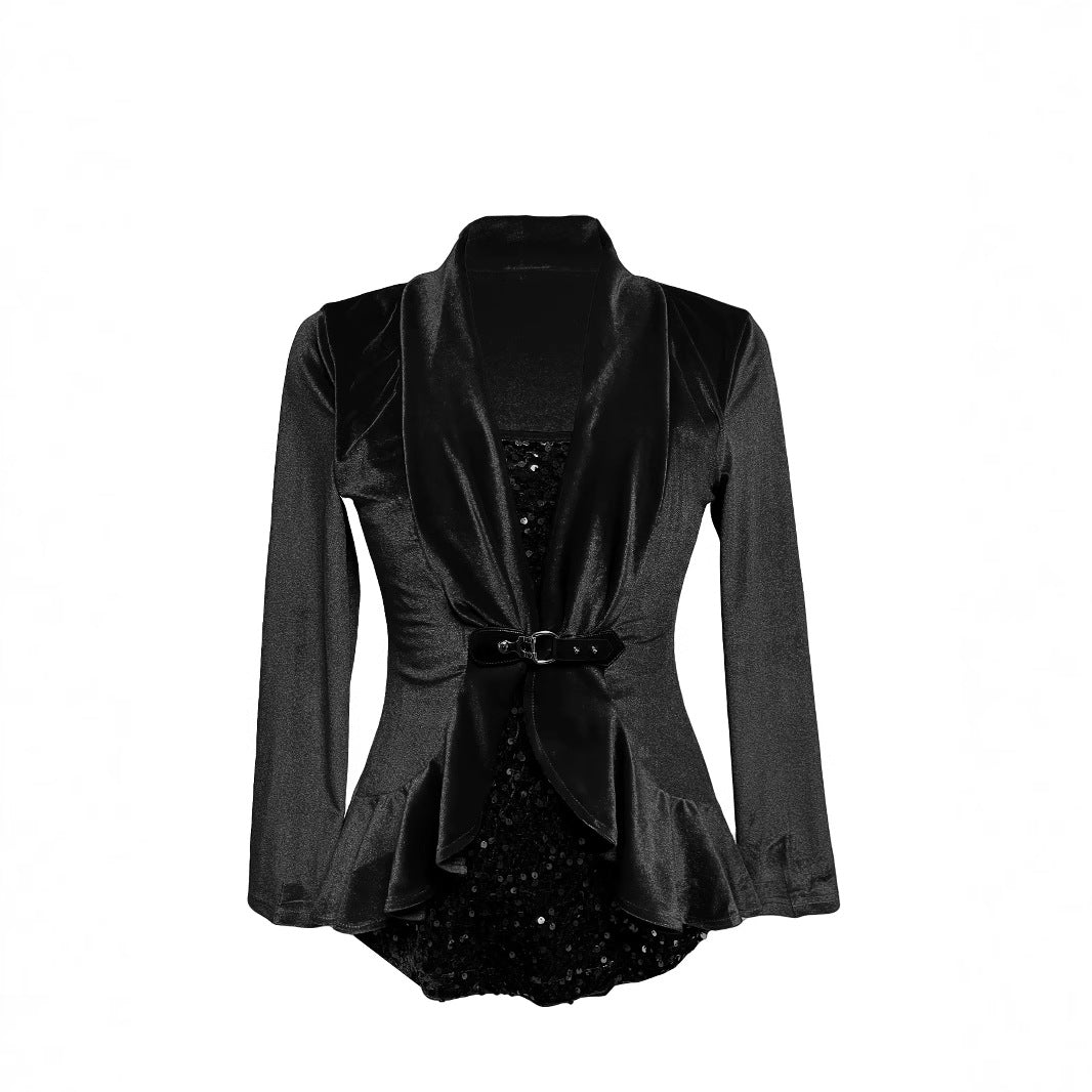 Slouchy Women's Sequin Stitching Two-piece For Women's T-shirt