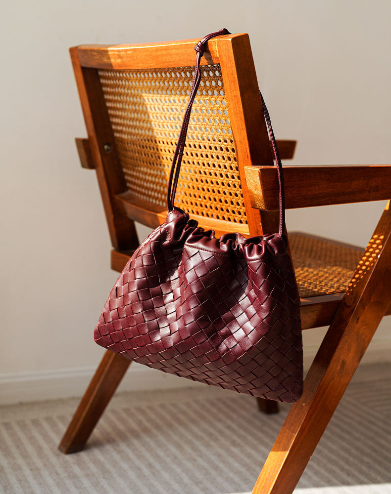 Woven Cloud Drawstring Garbage Fashion Sheepskin Handbags