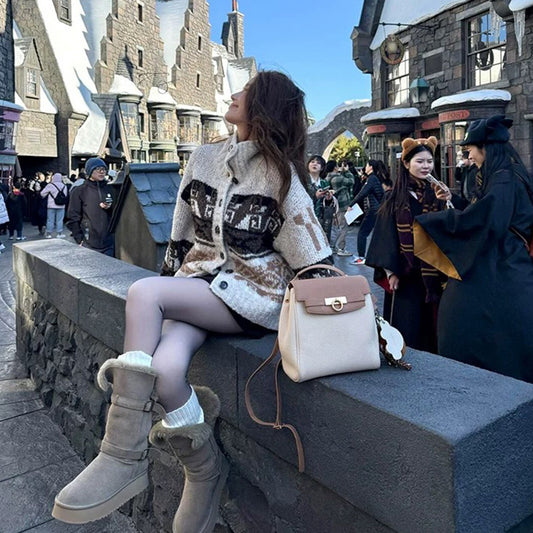 Women's Idle Style High Neck Thickened Outdoor Coats