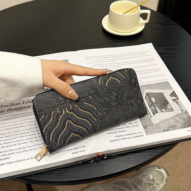 Pattern Series Long Large Capacity Zipper Ladies Wallets