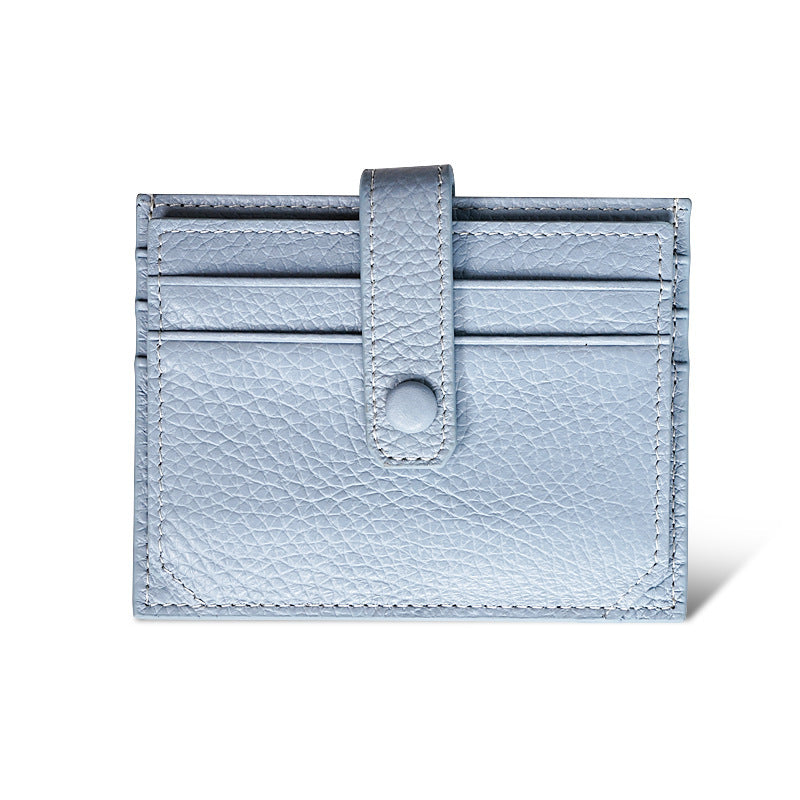 Women's & Men's & Cowhide Genuine Leather Bank Korean Card Holder