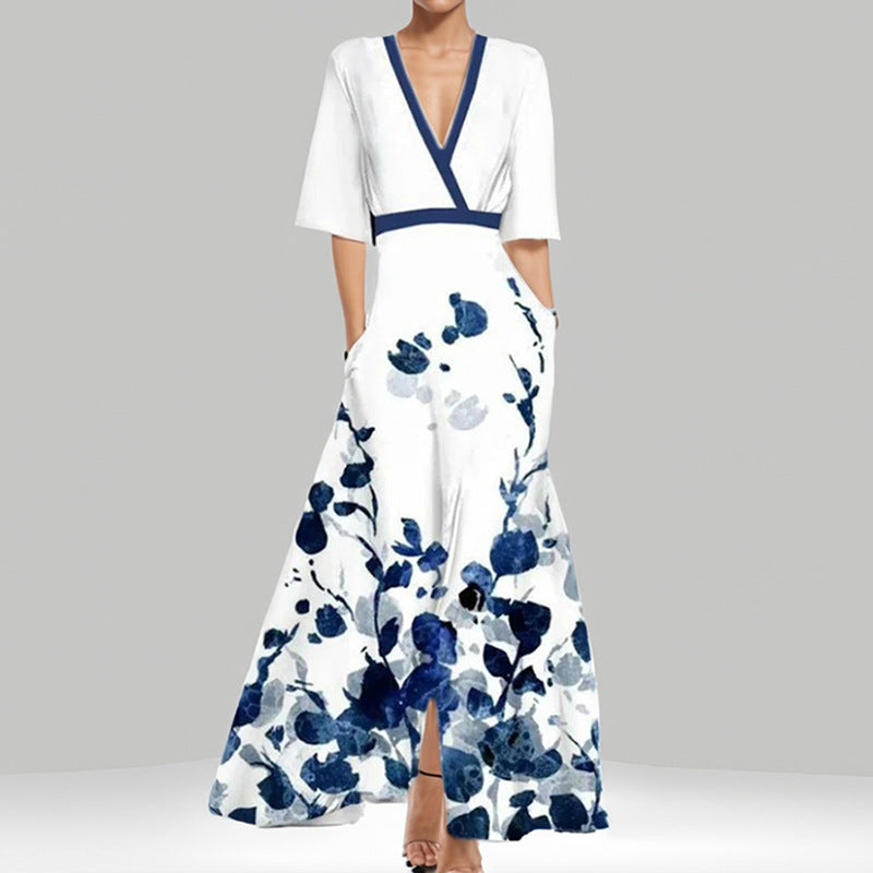 Women's Elegant Graceful Printed Pleated Large Length Skirts