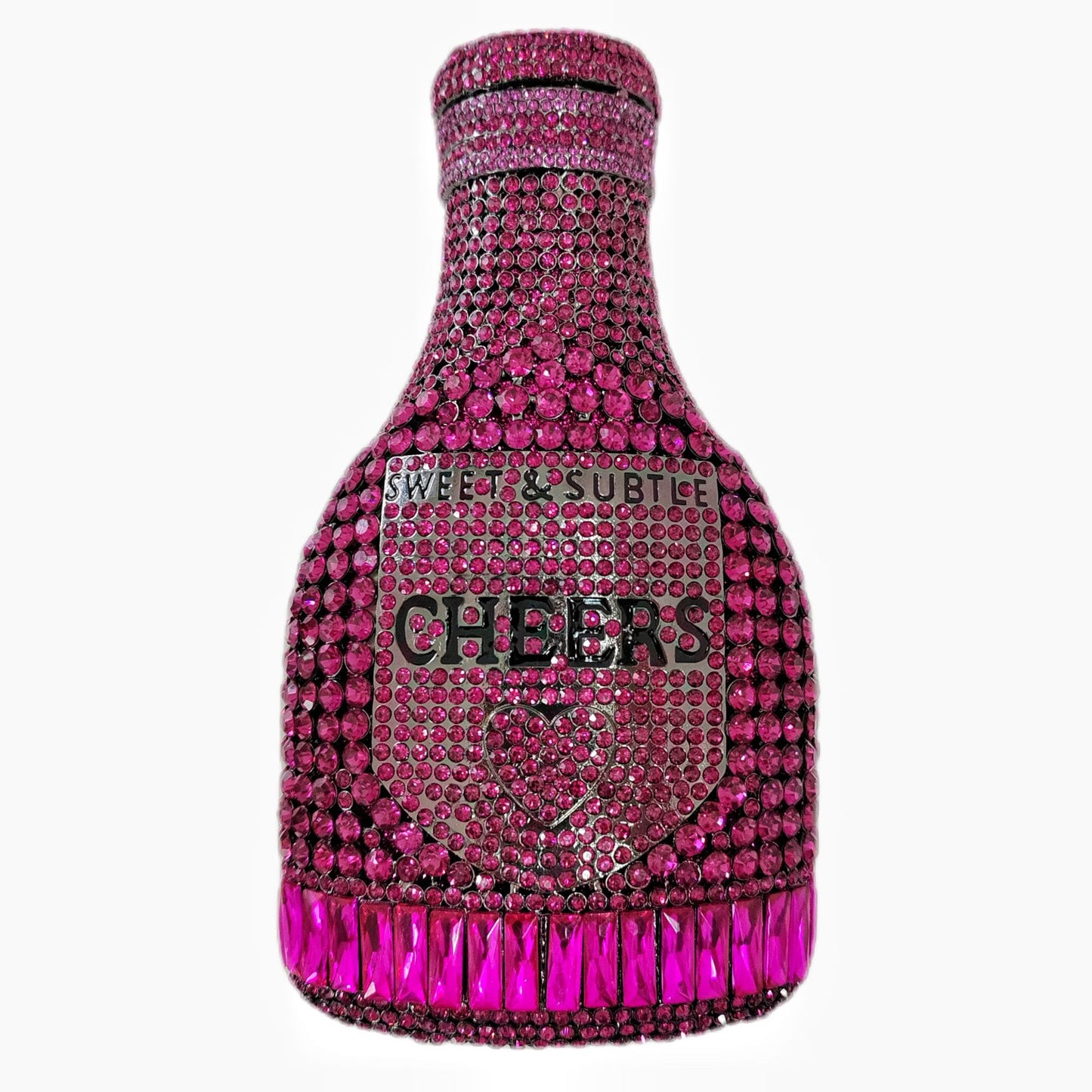 Women's Champagne Bottle Hollow Jeweled Dinner Banquet Evening Bags