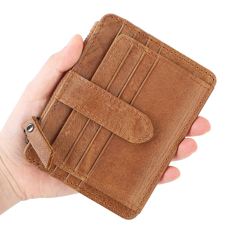 Women's Layer Cowhide Genuine Leather Change Mini Card Holder