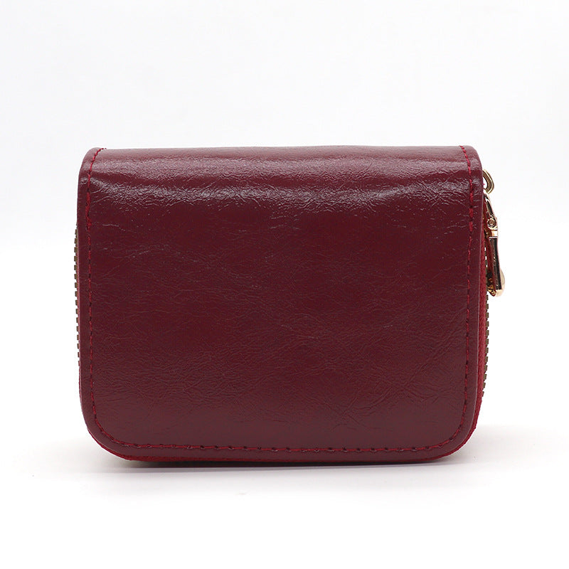 Men's Vintage Organ Large Capacity Zipper Female Card Holder