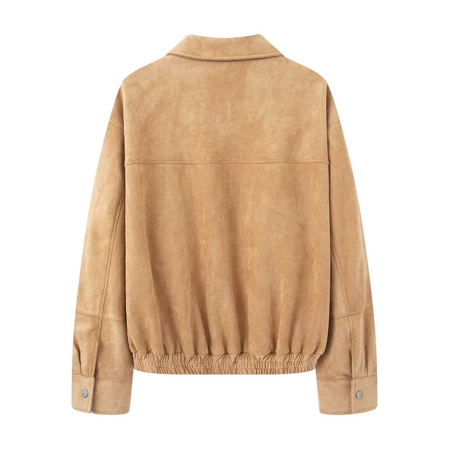 Women's Beautiful Fashion Suede Fabric Bomber Jackets