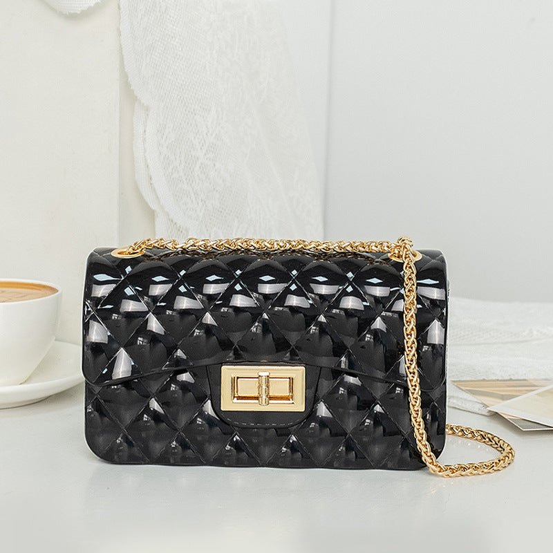 Women's Gel Silicone Diamond Chain Large Capacity Shoulder Bags