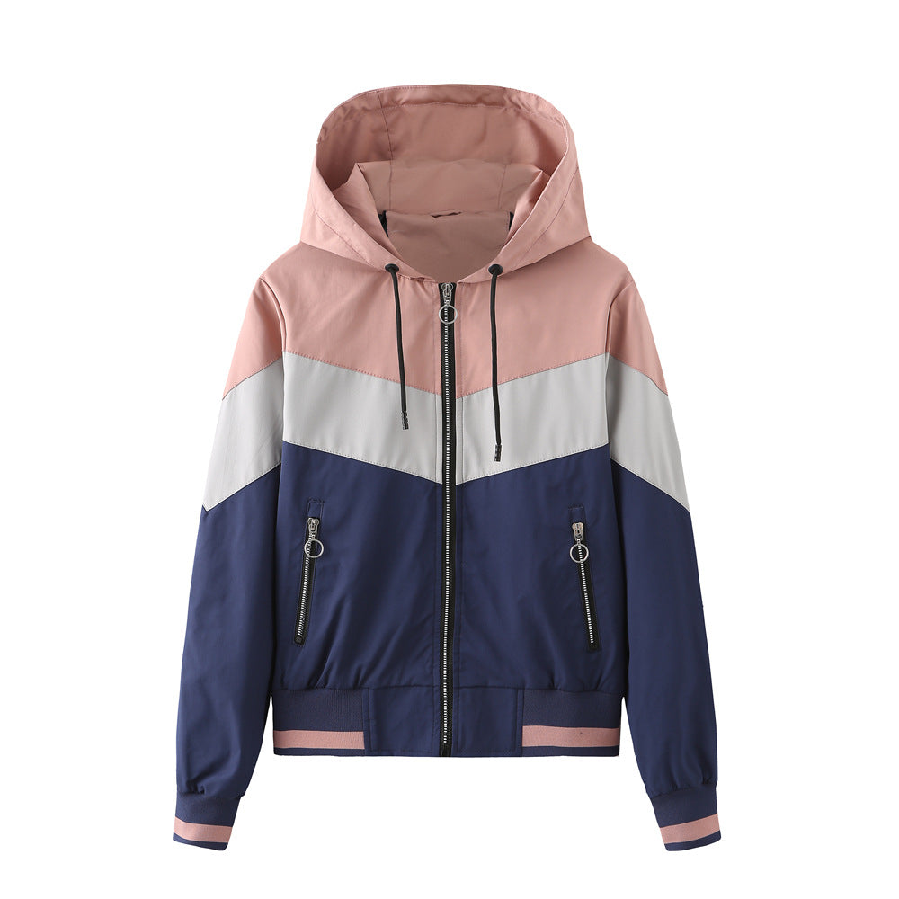 Women's Thin Trench Hooded Outdoor Raincoat Color Coats