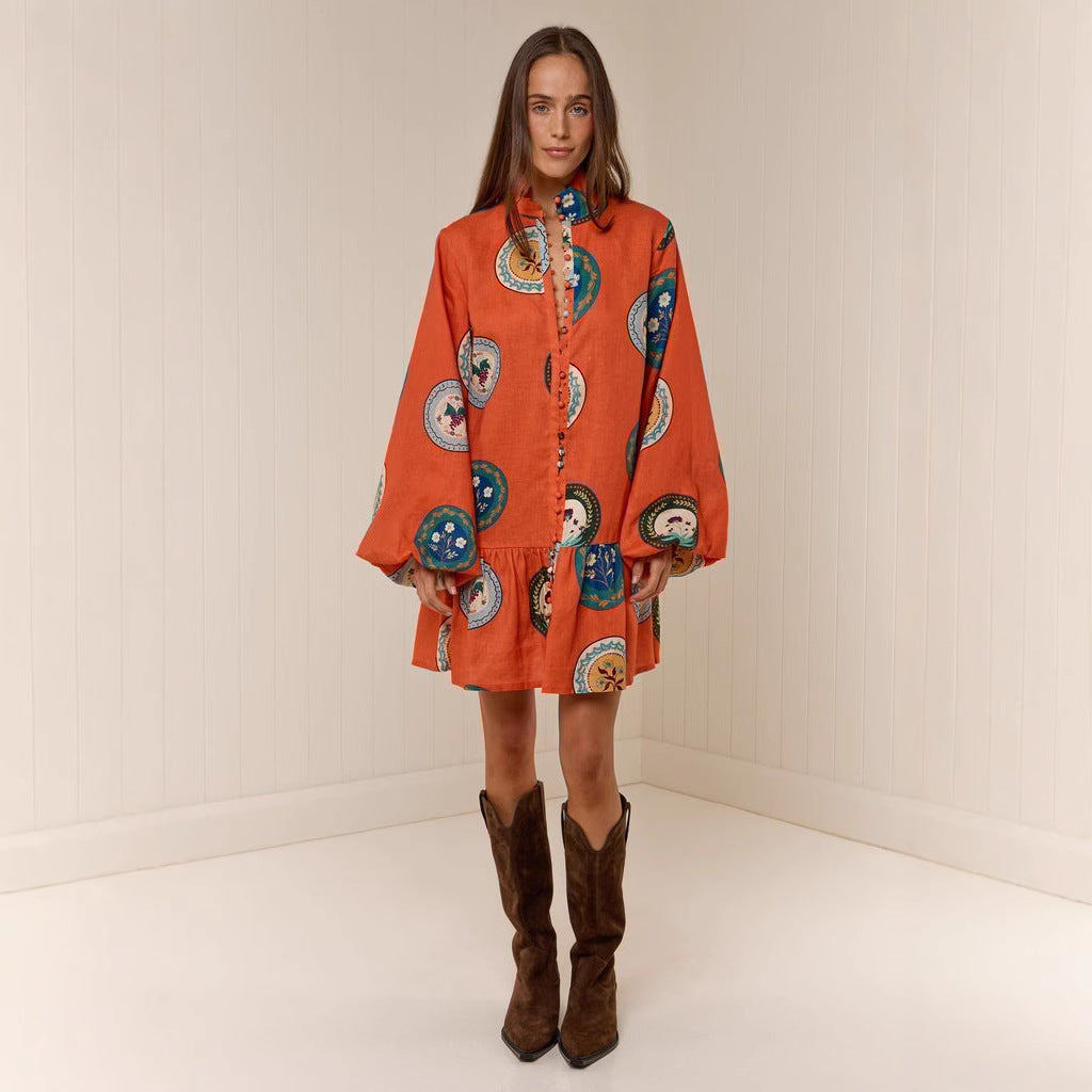 Casual Fashion Linen Shirt Temperament Wild Dress