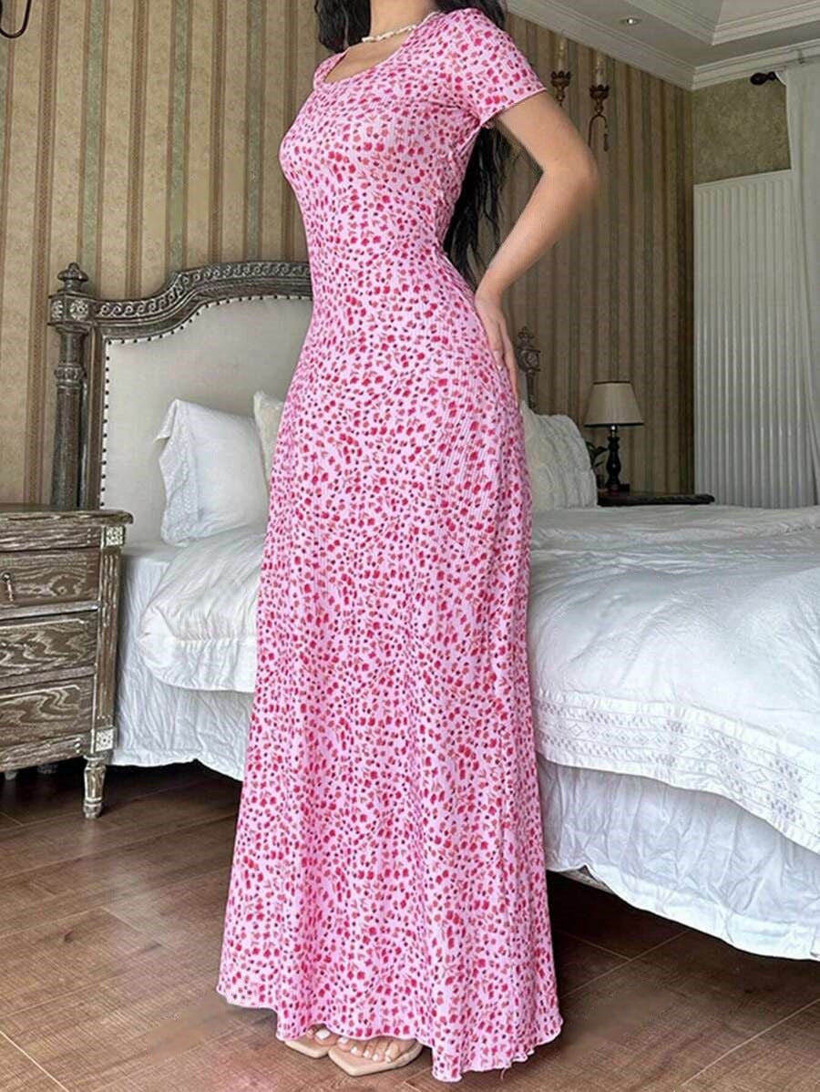 Women's Summer Fashion Printed Collar Back Tie Clothing