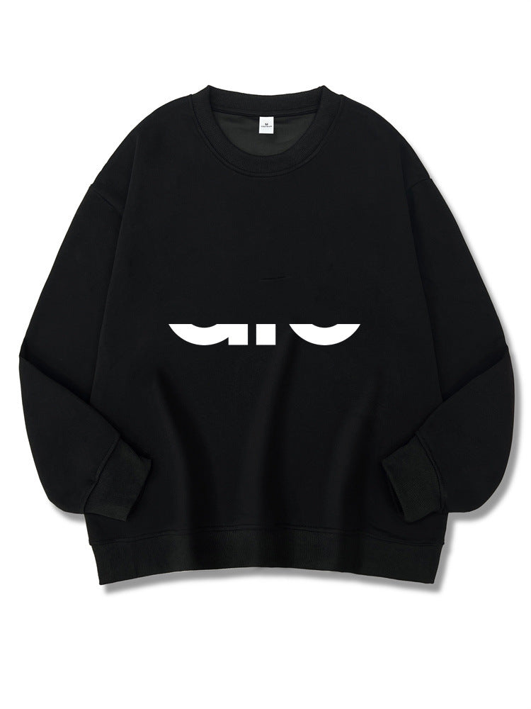 Women's Long Sleeve Composite Interloop Fashion Casual Loose Round Women's Sweater, Sweater