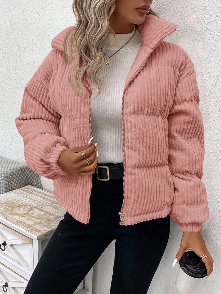 Women's Stylish Corduroy Cotton Thickened Large Coats