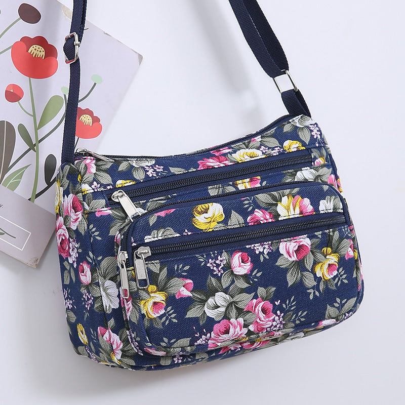 Women's Canvas Printing Mother Large Capacity Leisure Crossbody Bags