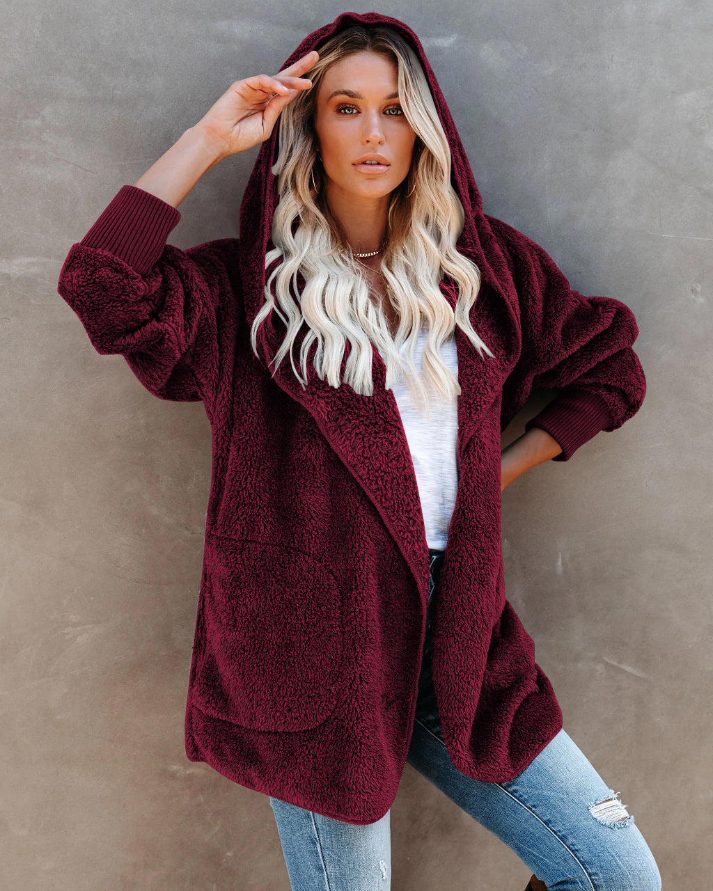 Women's Autumn Long-sleeved Casual Hooded Solid Color Women's Sweater, Sweater