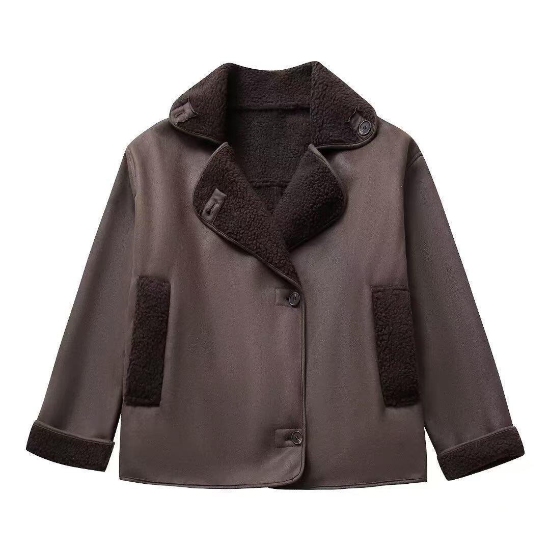 Women's Elegant Suede Veet Warm Fur Jackets