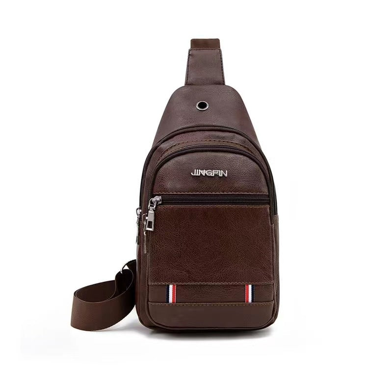 Men's Retro Leather Pattern Soft Simple Fashion Men's Messenger Bags