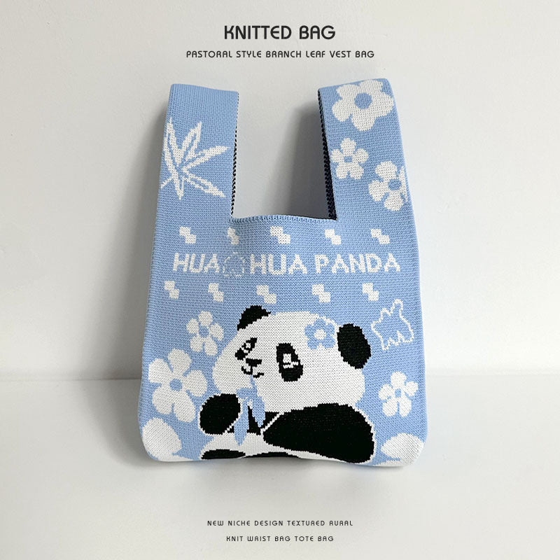 Female Cute Panda Cartoon Mobile Storage Handbags