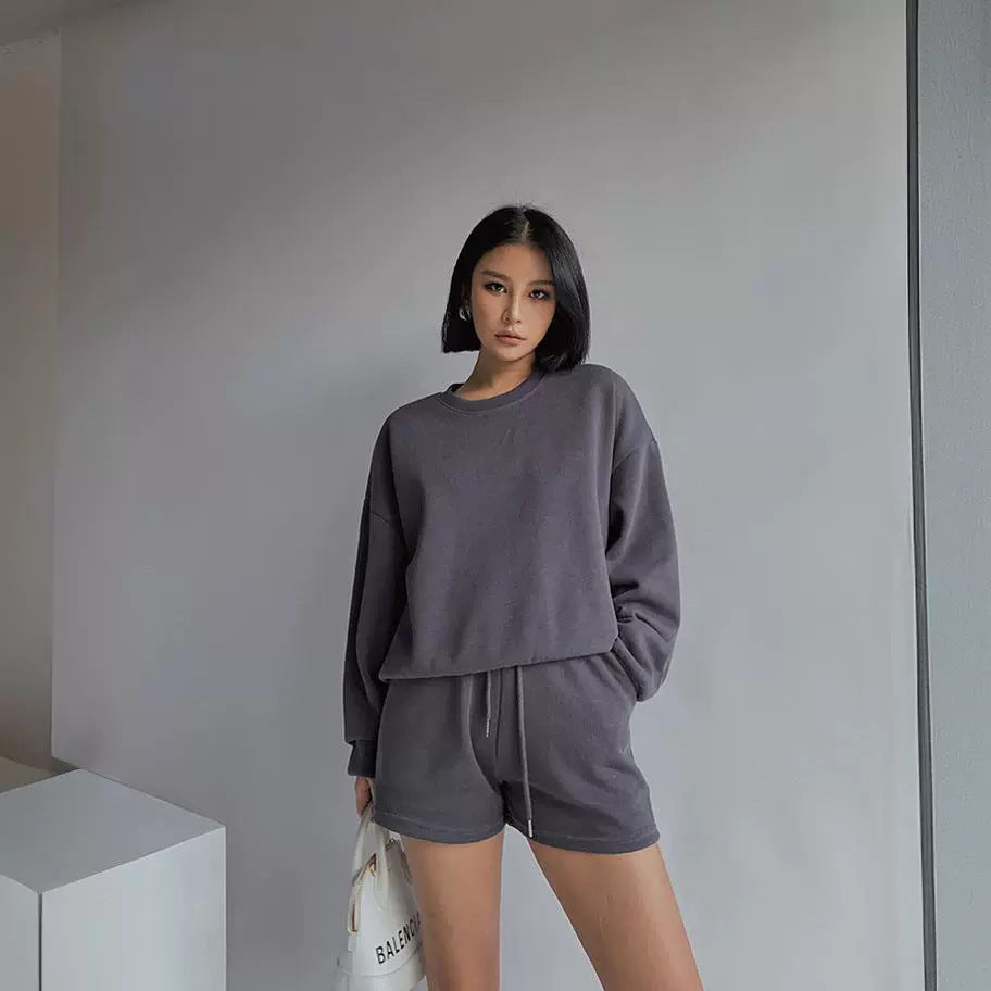 Two-piece Set Long Sleeve Solid Color Fashion Casual Suit