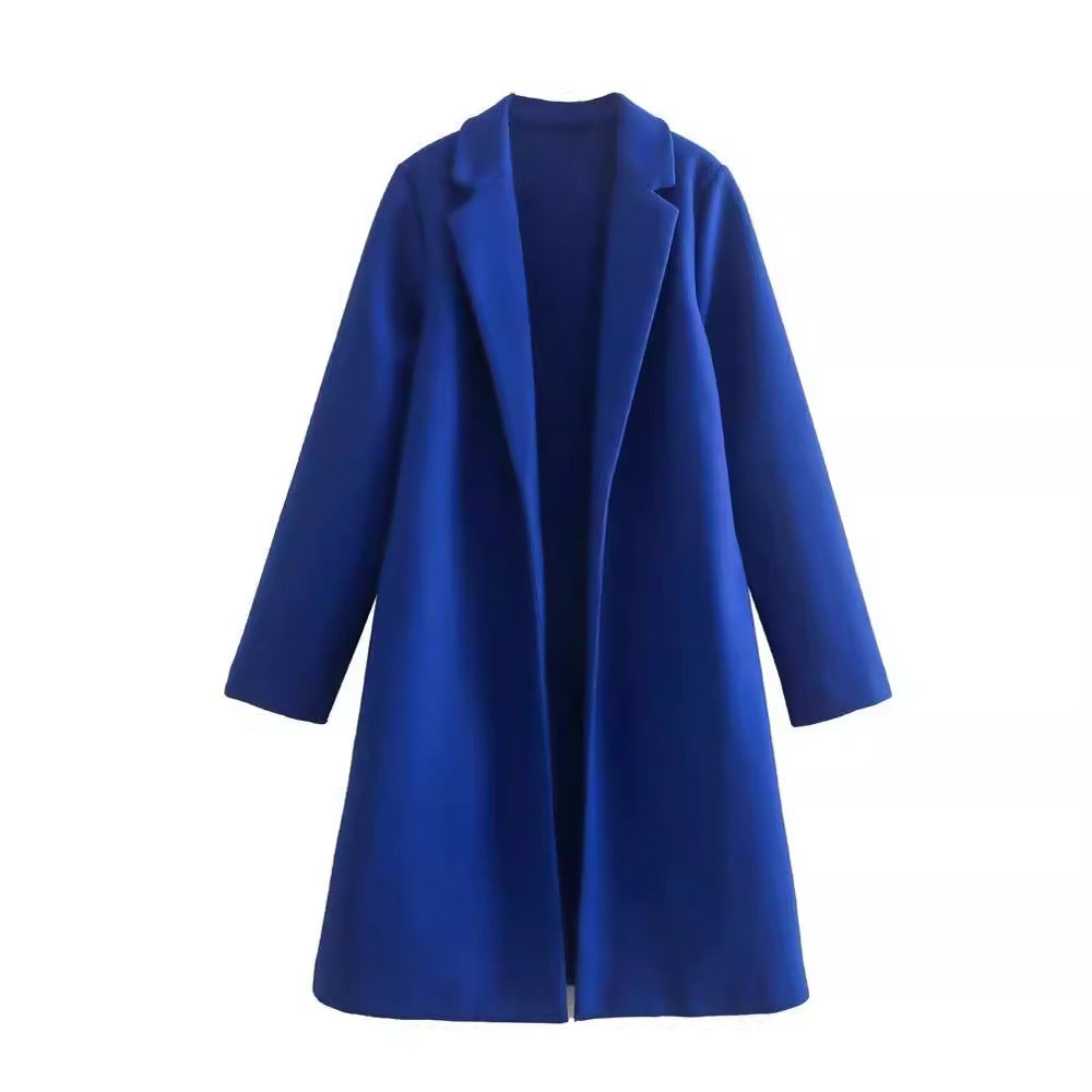 Women's Solid Color Simple Loose Temperament Woolen Coats
