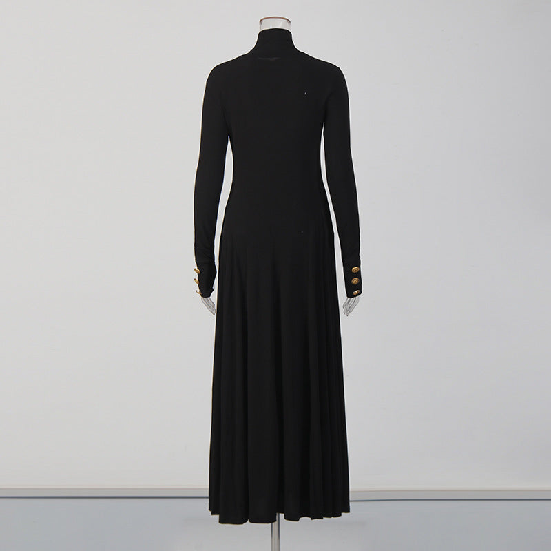 Women's Simple Black Elegant Dress Autumn High-grade Dresses