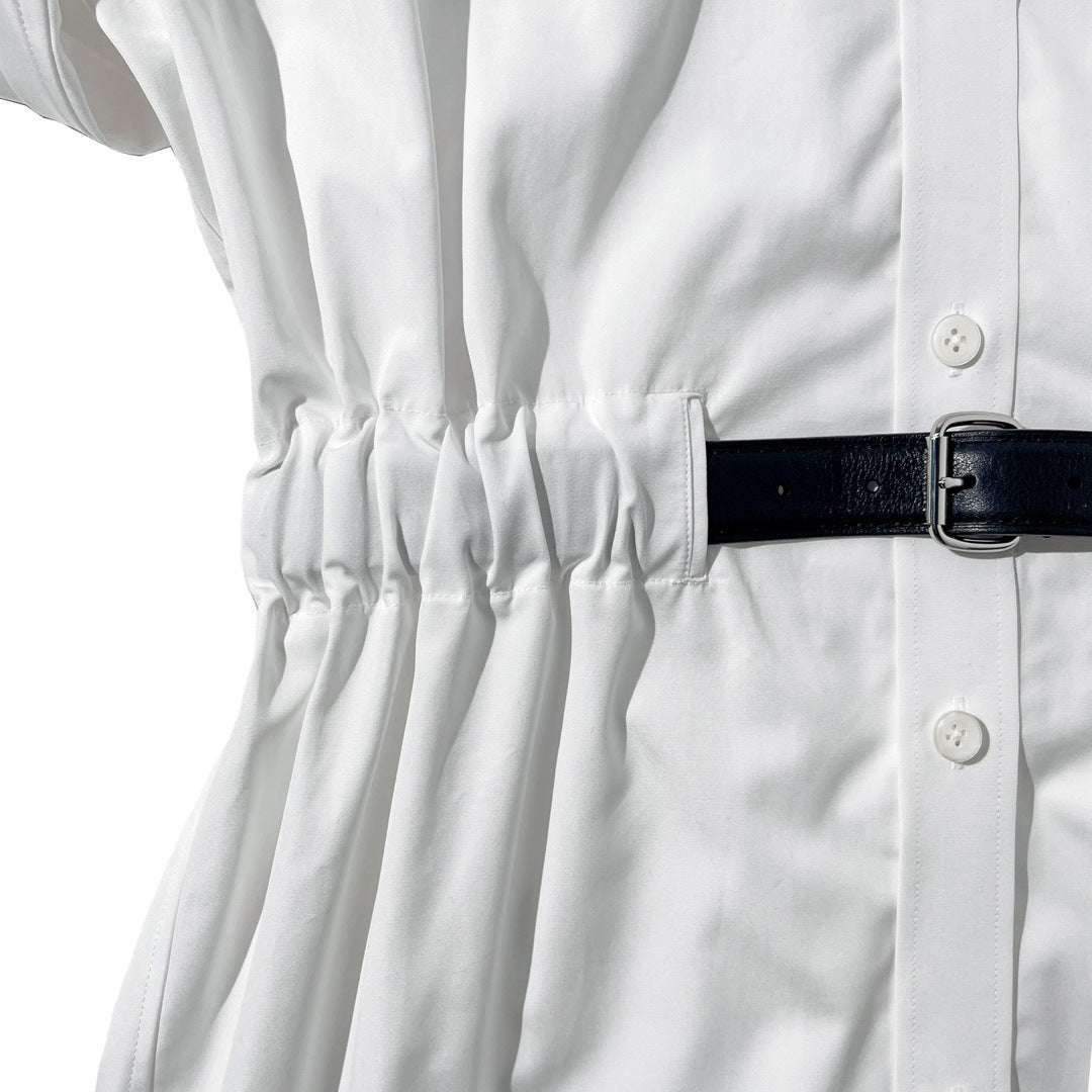 Women's Long-sleeved Shirt Spring Belt Decorative Design Blouses