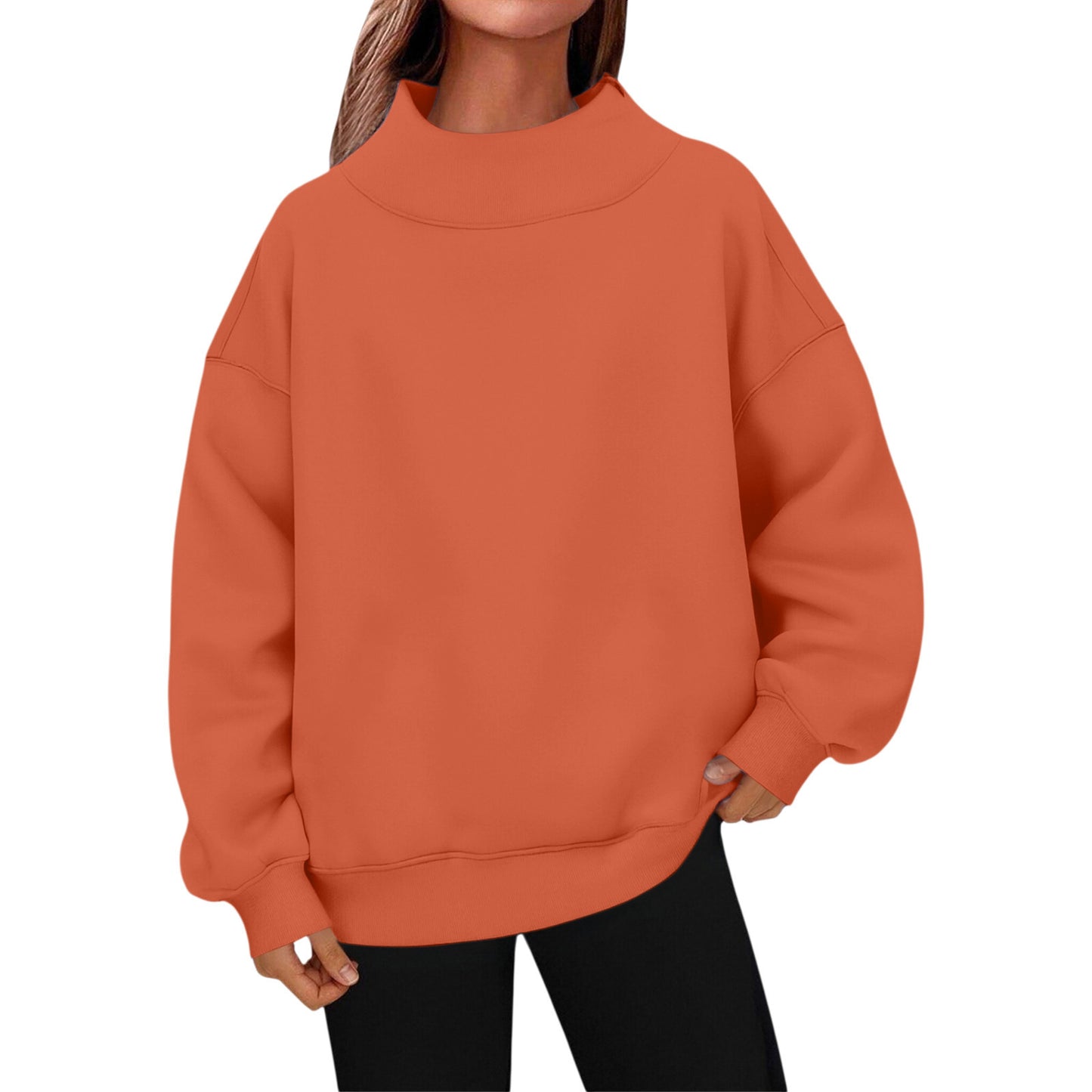 Women's Long-sleeved Turtleneck Pullover Sweatshirt Casual Veet Women's Sweater, Sweater