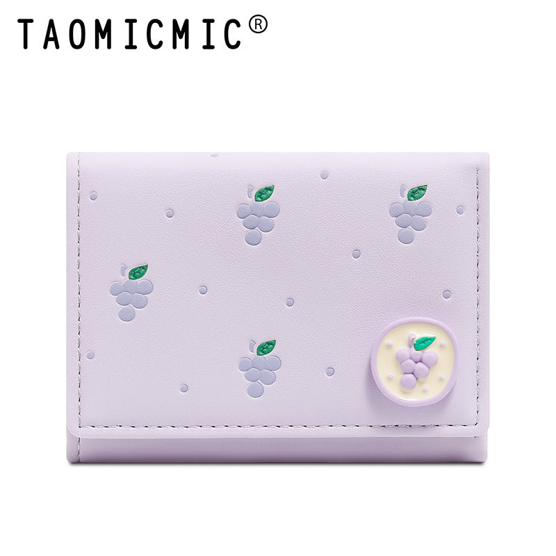 Women's Fresh Short Three Fold Love Fruit Ladies Wallets