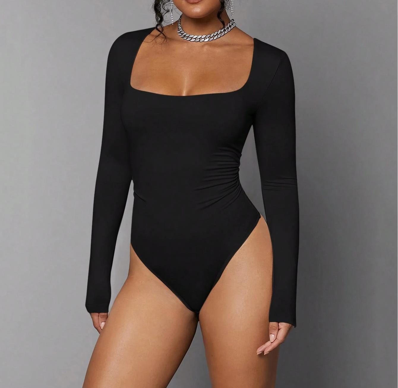 Women's Sexy Base Shirt Tight Long Sleeve Jumpsuits