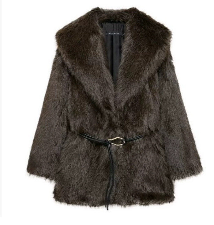 Women's Street Fashion Faux Fur Warm Coats