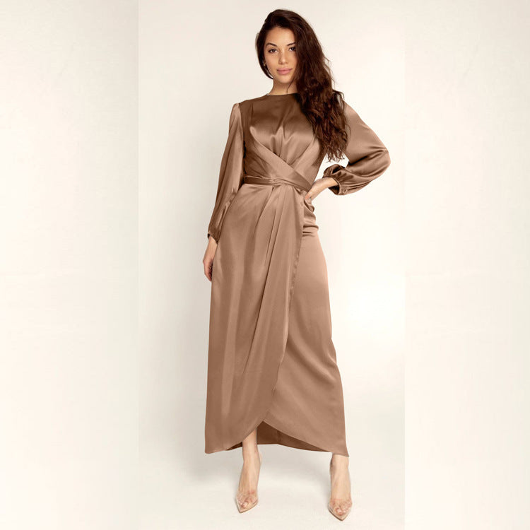 Style Fashion Popular Sexy Soft Waist Satin Dress