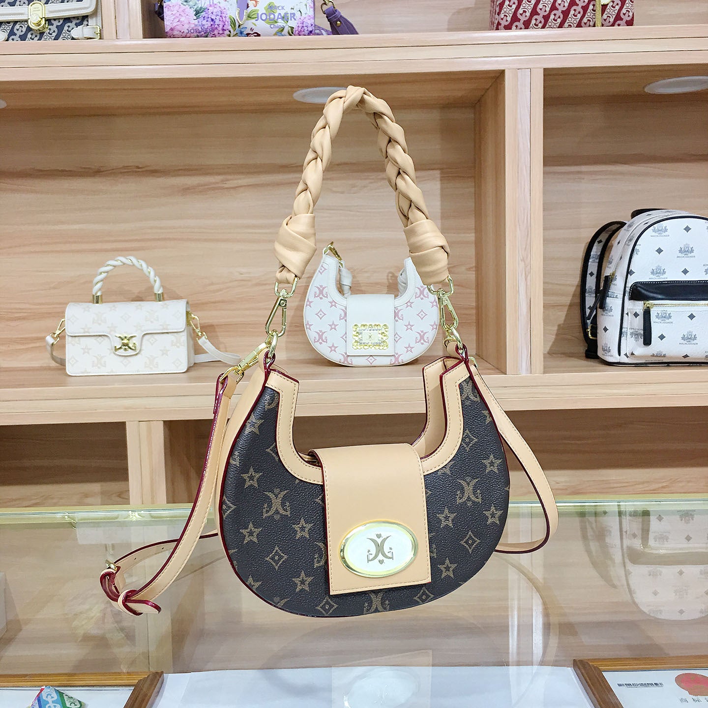 Twist Weave Crescent Autumn Niche Printed Armpit Bags