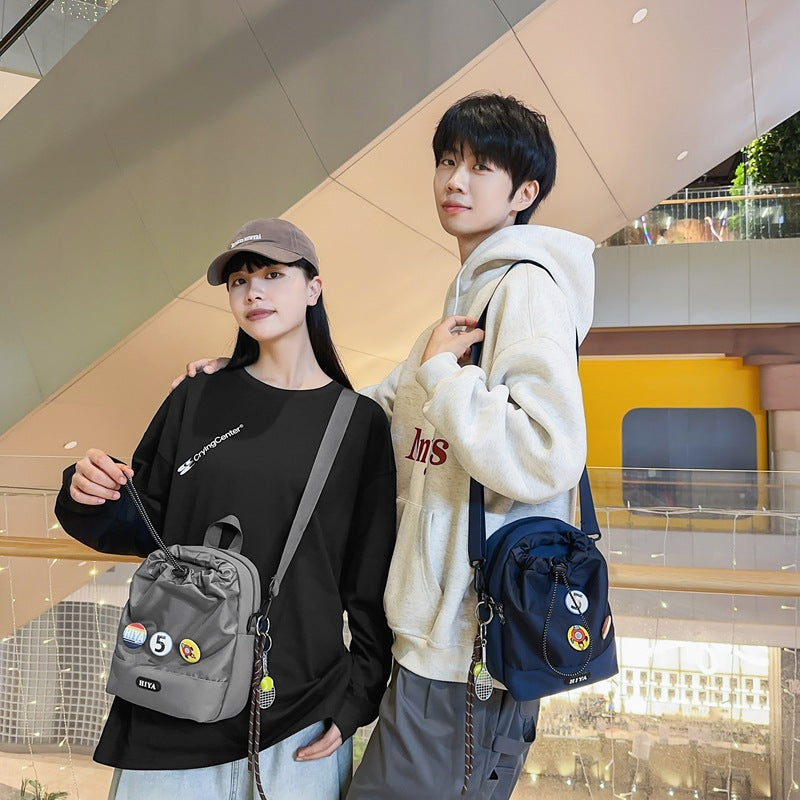 Women's Cycling Personalized Drawstring Kettle Trendy Walking Men's Messenger Bags