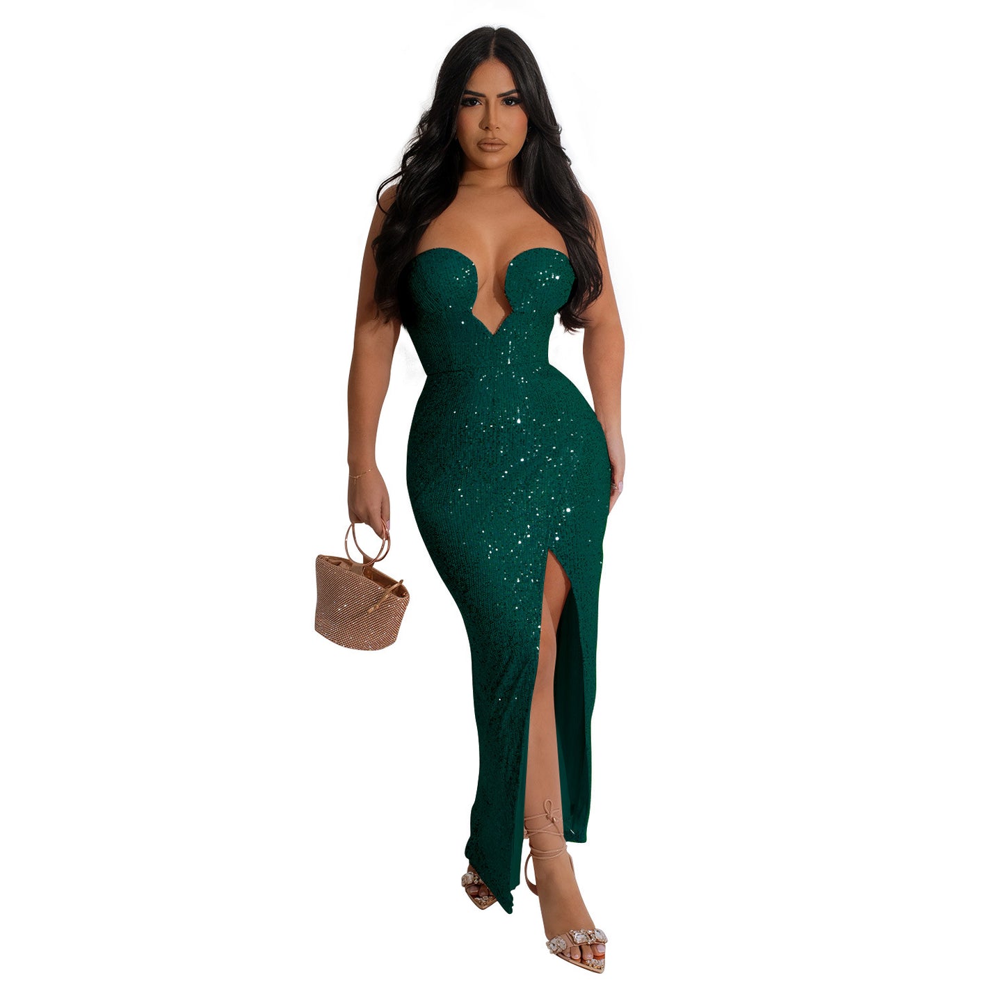 Women's Fashion Wear Solid Color Sexy Sequins Dresses