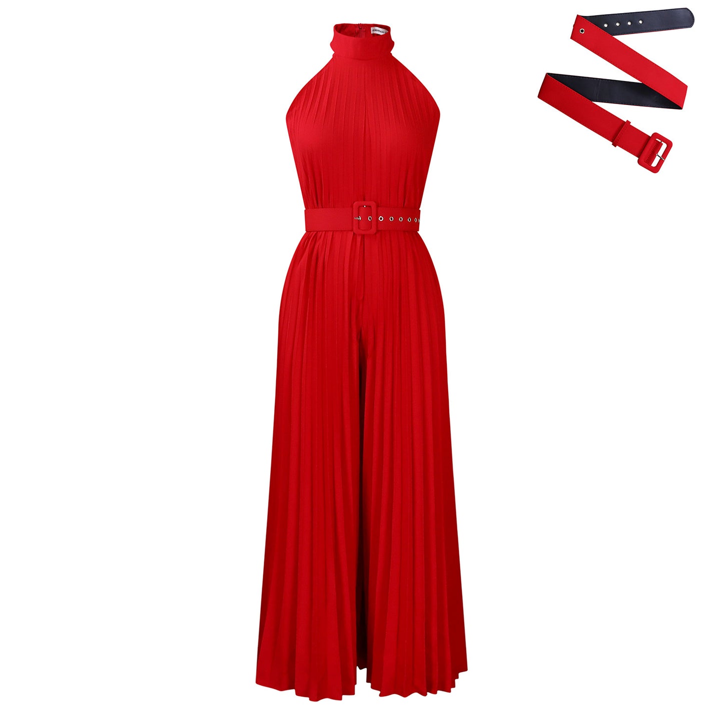 Fashion Sexy Solid Color Sleeveless Wide Jumpsuits