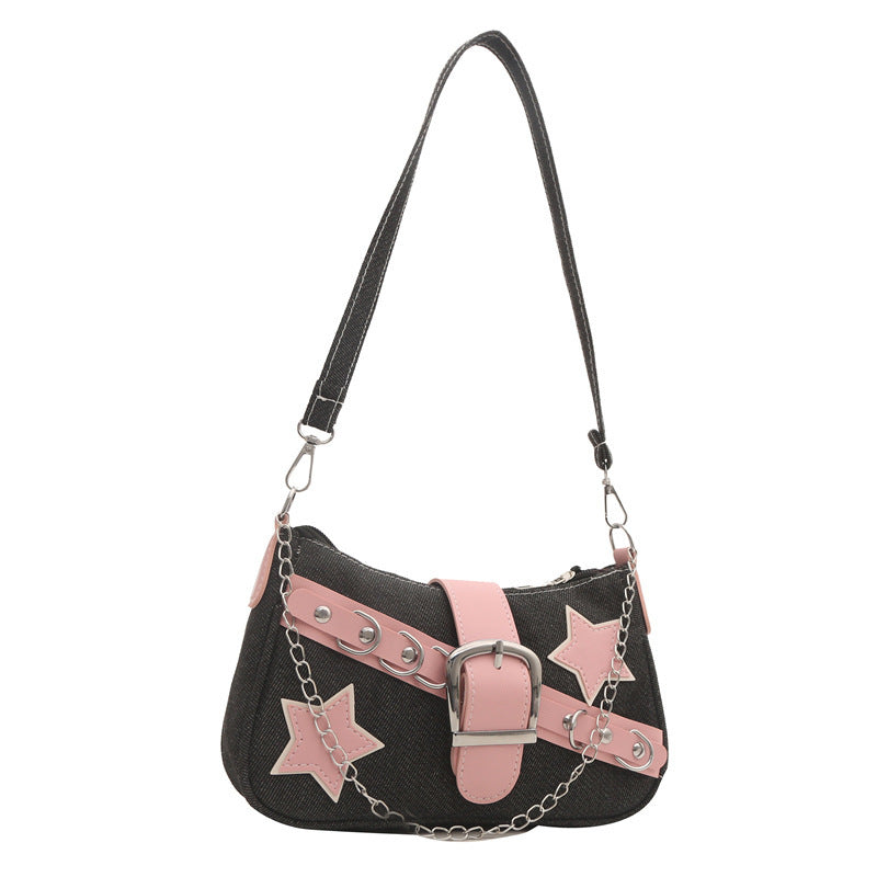 Women's Unique Sense Hot Denim Chain Portable Shoulder Bags