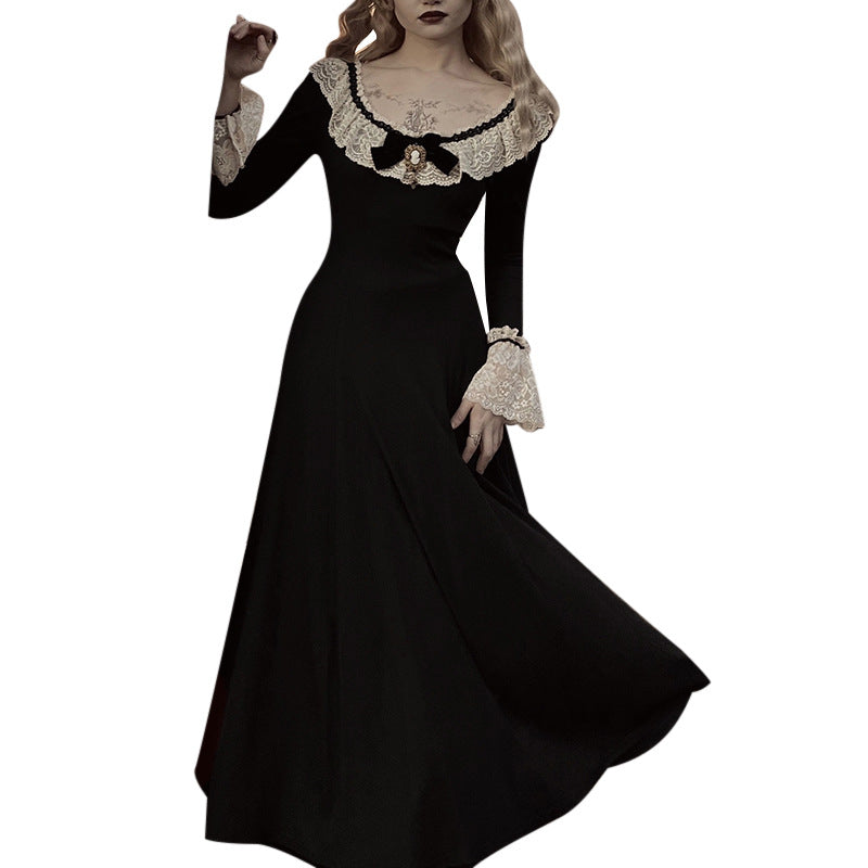 Women's Classic Versatile Dress Retro Lace Dresses
