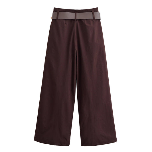 Women's Fashion Casual Retro Brown Ordinary Trousers Pants
