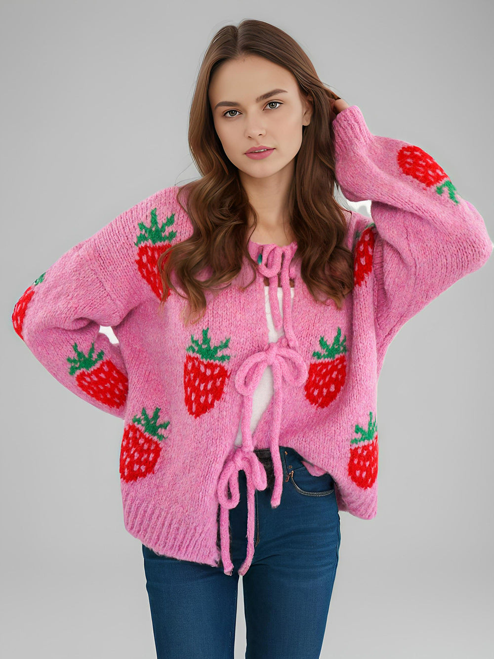 Women's Embroidery Love Strap Fashion Knitted Sweaters